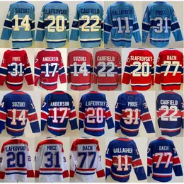 Mens Hockey 77 Kirby Dach Jerseys Reverse 14 Nick Suzuki 17 Josh Anderson 22 Cole Caufield 11 Brendan Gallagher 31 Carey Price 20 Juraj Slafkovsky 100 -årsjubileum