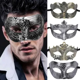 Party Masks Antique Silver Gold Half Face Mask Women Men Retro Halloween Sexy Eye Mask Carnival Dress Masque Costume Party Props Cosplay Q231009