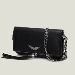 Zadig Voltaire Bag ZV Chains Bags Sace Sac Zadig Voltaire Designer Wings Wings Wings Iderainging Woman Bag Женщины сумки для плеча заклепки сумочка сумочка для боди.