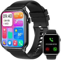 1 85 Smart Watch with 341PPI Retina Screen for Men Women Bluetooth Call, IP68 Waterproof Fitness Tracker Watch