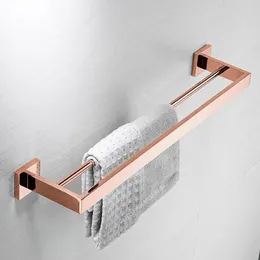 Bath Accessory Set Polished Rose Gold Bathroom Hardware Accessories Bathroom Towel Rack Towel Bar 231007