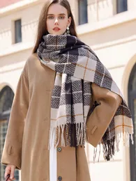 Sciarpe Invernali Reticolo Nappa Imitazione Cashmere Sciarpa da donna Tempo libero Versatile Addensato Caldo Difendi il freddo Colletto Scialle lungo 231007