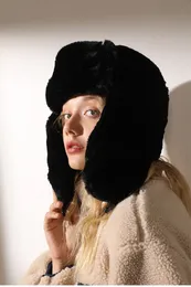 قبعات بينيسيكول شتاء قبعة المرأة هات أوشانكا الطيار السميك البارد الدافئ للرياح مع أذن 231006