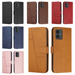 Retro Leather Wallet Cases For OPPO A58 4G A78 Ralme 11 4G 5G Motorola Moto Edge 40 G14 Vintage Flip Cover Frame Credit ID Card Slot Holder Mobile Phone Pouch