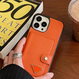 Designer Phone Cases Cover Leather Phonecases Triangle Card Holder For Iphone 14 13 Pro Max 13 12 Classic Print Checked Protective Shell