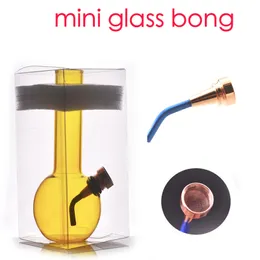 Mini narghilè colorato all'ingrosso Bong economico in vetro protettivo dab rig con ciotola per fumare tabacco in metallo regalo di Natale per il fidanzato