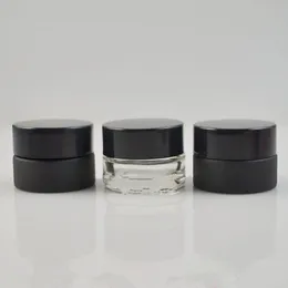 Tom 5G Glass Cream Jar Small Women 5ml Cosmetic Container Black Clear Mini Refillable Bottle Fast Shipping Cintp