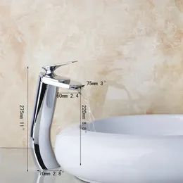 Banyo lavabo musluklar vidric uzun boylu pirinç güverte montaj şelale spout zafer havzası mikseri musluk krom musluk