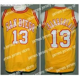 Basquete universitário usa camisas de basquete Wilt Chamberlain # 13 San Diego Conquistadors Retro Basketball Jersey Mens Costurado Personalizado Qualquer Número Nome Jerseys