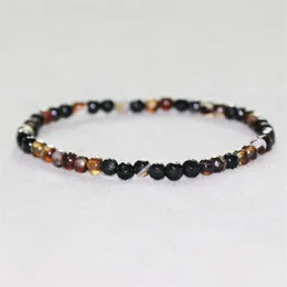 MG0043 Whole Natural Brown Agate Bracelet 4 mm Mini Gemstone Energy Bracelet Women's Mala Yoga Jewelry2757