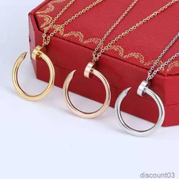 Clássico prego incrustado diamante pingente colares designer de aço para mulheres homens luxo jewlery presentes mulher menina ouro prata rosa atacado não desbotar