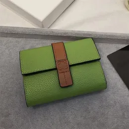 Portafogli verdi di design Moda Tasca portamonete in vera pelle di alta qualità Marchi di lusso Porta carte casual unisex Borse vintage alla moda
