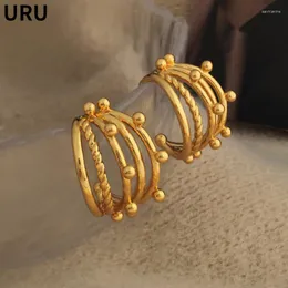 Hoop Earrings Modern Jewelry 925 Silver Needle Multilayer C Gold Color Selling For Women 2023 Trend Ear Accessories