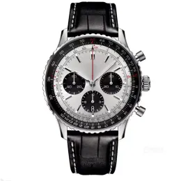 U1 TOP AAA BRETILING B01 عالية الجودة ساعة Navitimer Leather Strap Steel 3A Men Watches Sport Japen VK Quartz Chronograph Fashion Wristwatches Relojes Para Hombre