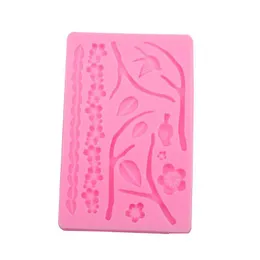 Backformen Pflaumenzweig Sile Mold Natur Designs Fondant und Gummipaste Kuchen Dekorieren Polymer Clay Harz liefert MJ1250 Drop Del Dhfdr