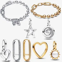 2023 Autumn New beads Bracelets for women Gratitude Spiral Medallion Charm Engagement Fashion earring pendant Designer Jewelry Gift DIY fit Pandoras Bracelet Set