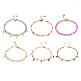 Strang Doppelschichtiges Armband Edelstahl Bunte Kristallperlenkette Herzarmbänder Für Frauen Mädchen Schmuck Hochzeitsgeschenke