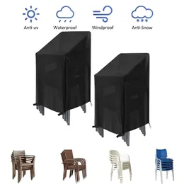 Dust Cover Oxford Cloth Chair Dust Protective Cover with Adjustable Buckle Stacking Chair Protector Cover Waterproof UV Resistant for Yard 231007