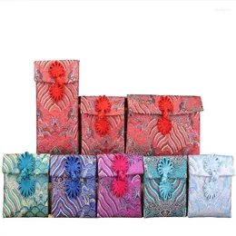 Gift Wrap Latest Chinese Knot Vintage Silk Brocade Bag Jewelry Coin Pouch Small Handmade Cloth Wedding Party Favor Bags 1pcs