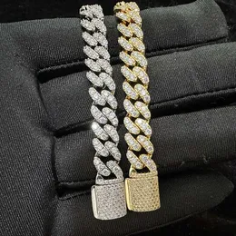 8mm Iced Out Vvs 1 Row Moissanite Cuban Link Chain 18k Plated Gold S925 Silver Hip Hop Fine Jewelry Diamond Test Necklace