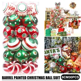 Christmas Decorations 30pcs Christmas Ball Pendants Electroplate Plastic Xmas Tree Multicolor Hanging Balls Decorations Holiday Party Supplies 231006