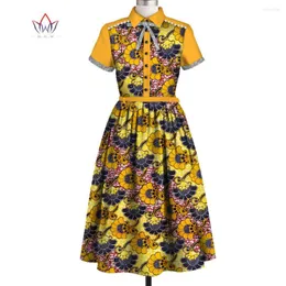 Ethnic Clothing Dresses For Elegant Women 2023 Bazin Rich Plus Size Ladies Robe Short Sleeve Female Formal Vestido WY8509