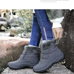 Botas de neve de pele quente de pata antiderrapante tênis de inverno calçados ao ar livre bota acolchoada à prova d'água de cano alto forrado 230922