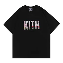 Fashion men's wear INS Meichao KITH Tokyo Exclusive Sakura Letter Printing Round Neck Short Sleeve Men's Large T-shirt Cotton Pullover