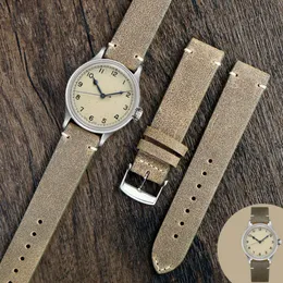 Longines의 액세서리가있는 남성 빈티지 가죽 시계 L28194932 Little Freckles Watch Strap Band Soft Waterproof 19mm