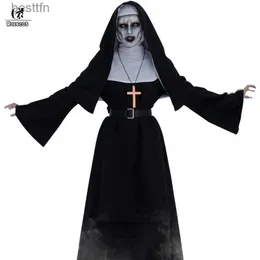 Тематический костюм ROLECOS The Nun Косплей Come Фильмы Ужасов Косплей Крест Призрак Halloween Come The Conjuring Black Women Halloween ComeL231007