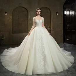 Parlak gelinlik aplike edilmiş dantel düğmesi katmanlı fırfırlar arka gelin önlükleri boncuklar aplike dantel plaj özel yapım tren boho vestidos de novia robe de mariage