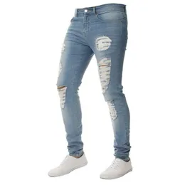 Heflashor 2018 Skinny Jeans Men Fashion Solid Black Male Denim Pencil Jeans Casual Sexy Hole Mens Ripped Jeans Plus Size Y190603263N