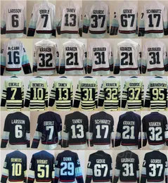 Herren Hockey 17 Jaden Schwartz Trikot Reverse Retro 31 Philipp Grubauer 95 Andre Burakovsky 29 Vince Dunn 7 Eberle 10 Matty Beniers 37 Yanni Gourde 6 Adam Larsson Team