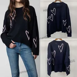 Zadig Voltaire SWEATER 23AW Women Designer Bluza Nowa Zadig Top Love Hand Hair Wiszące kaszmirowe dzianiny Kobiety luźne wełniane sweter