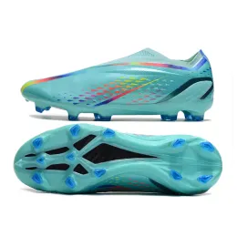 2023 Sapatos de futebol X Speedportal FG Homens Laceless Designer Cleats Clear Aqua Nightstrike Além dos dados de jogo rápidos Pearlized Solar Green Low Football Boots Tamanho 39-45