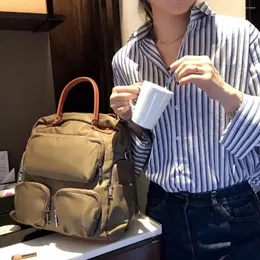 Zaino stile coreano di fascia alta in tessuto di nylon multitasche per tutte le partite spalla da viaggio moda borsa a tracolla casual a doppio uso