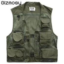 Autunno-Gizmosy 2016 Molte tasche Gilet da esterno Uomo Pografia Cameraman Gilet casual Direttore di caccia Reporter Gilet Plus Size BN107B191C