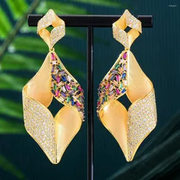 Dangle Brincos Missvikki Luxo Romântico Pingente Lindo Espumante Grande Oco Nupcial Casamento Nobre Moda Jóias