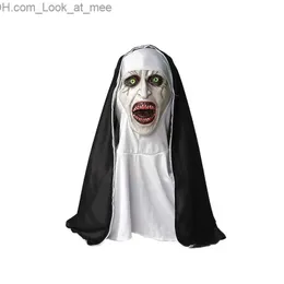 Maschere per feste Horror Ghostface Nun Maschera Cosplay Spaventoso Urlo Trucco Costume di Halloween Festa in lattice Copricapo Thriller Smorfia Maschera di casa stregata Q231007