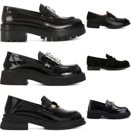 Mulheres casual designer outono para brilhante marrom preto ao ar livre temperamento laca couro grosso sola senhoras sapatos eur 36-40 5