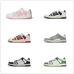 New Product 2024 Designer Skel-Top Casual Shoes Skelet Bones Runner Skeleton Women Men Retro Sneakers Black White Genuine Leather Lace Up shoe