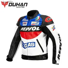 Andra Apparel Duhan Motorcykel riddräkt Men Four Seasons Motorcykeldräkt PU Läderjacka racing kostym Motorcykeldräkt Set Waterproofl231008