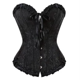 Corsetto sexy Overbust Bustini Corsetti Donna Plus Size Traspirante Push Up Stampa Fasciatura in pizzo Corsetto da sposa vintage vittoriano 212G