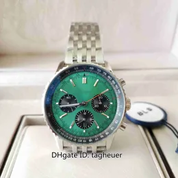 BLS Factory Mens Watch Best Quality 43mm Navitimer B01 Chronograph 43 Green Dial Sapphire Glass Watches CAL.01 Movement Mechanical Automatic Men's Wristwatches