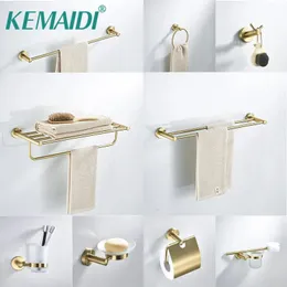 Set di accessori da bagno KEMAIDI Set di accessori per il bagno spazzolato oro Scopino per WC Porta carta Porta asciugamani Rack Organizzatore da cucina Accessori per il bagno 231007