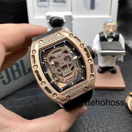 Richardmill Watch Milles Watch Richads Mile Watches Wristwatch Designer Luxury Mens Mechanical Richa Fully Automatic All Over the Sky Star Diamond Hollowed Out Ske