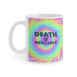 Kubki Śmierć to nieuniknione biały kubek kawy na kawy zabawne ceramiczne kawę/herbatę/prezent kakaowy nihilizm nihilist dead pessimist