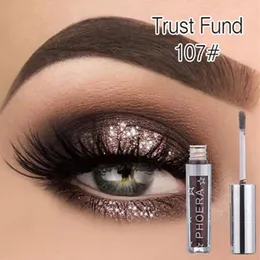 Ögon Shadow Phoera Liquid Eyeshadow Eye Liner Pen Metallic Diamond Shiny Eyeshadow Palette Shimmer Pigmenterad långvarig kosmetisk makeup 231006