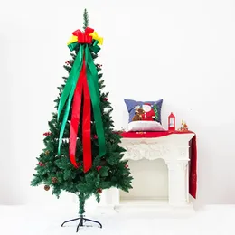 Decorazioni natalizie Grandi fiocchi natalizi 120 cm Plaid Bowknot Decorazione albero di Natale Ornamento Anno Decorazioni per la casa Fiocchi regalo fatti a mano 231006
