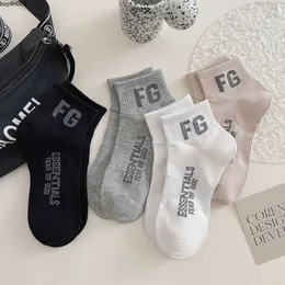 NY0F EssentialSocks Hosiery Trendy Spring/Summer New Breattable and Bekväm Sports Ins Pure Cotton Letter Trendy Women's
